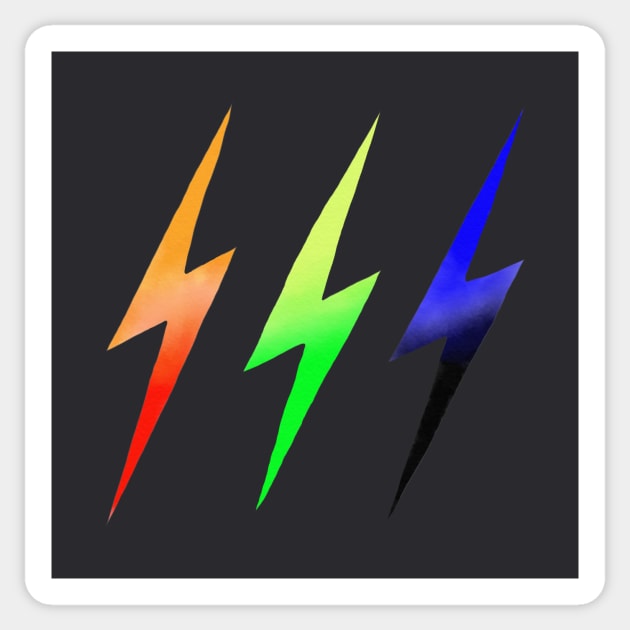 Three Lightning Bolts Sticker by noranovak